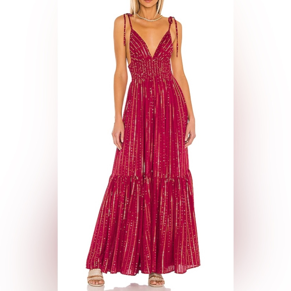 Revolve x Sundress Yolanda Dress in Roma Fuchsia w/ Sequins Size Small EUC